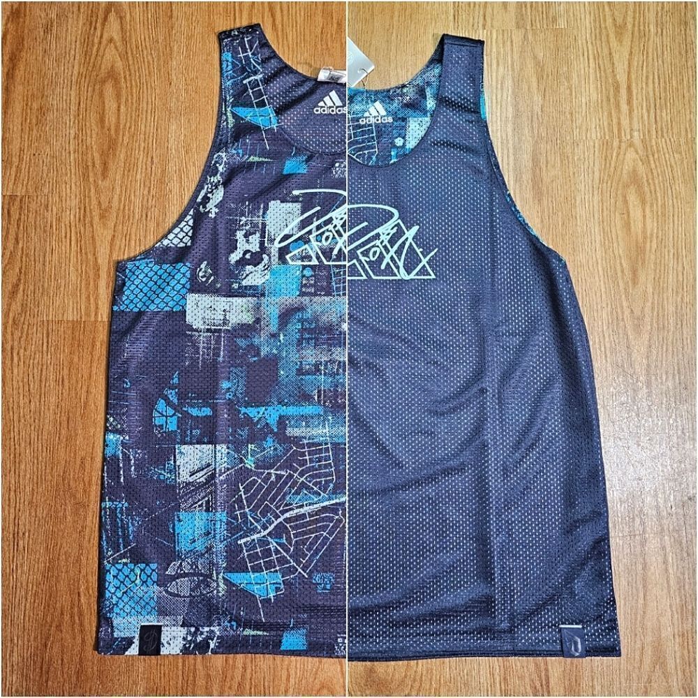Adidas Dame Dolla Reversible Jersey Blue Purple Men's Size Large L HE6376 Logo